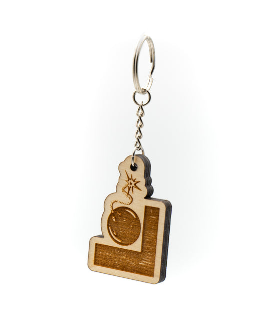 Wooden L-Bomb Keychain